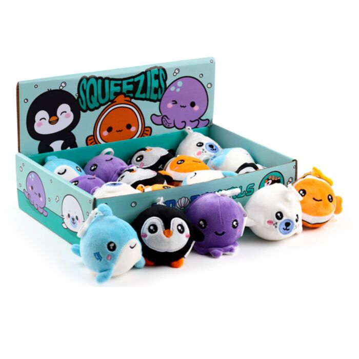 Adoramals Squeezies Knijp Speelgoed Zeedieren Sleutelhanger