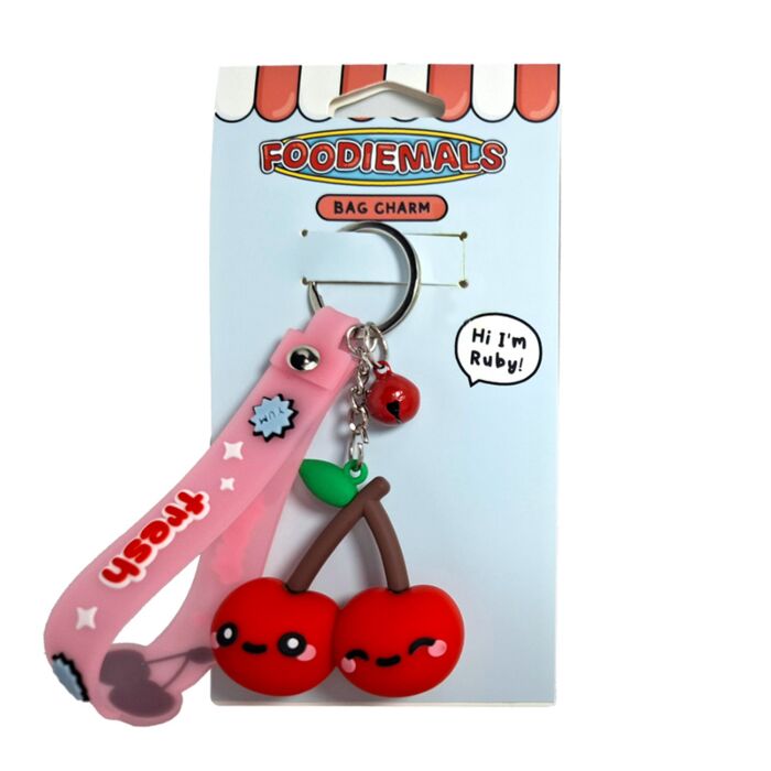 Foodiemals Ruby de Kers 3D Tas Rugzak Bedeltje Sleutelhanger