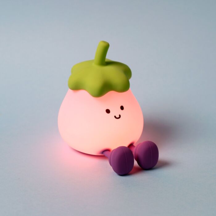 Foodiemals Aubergine LED Nachtlamp & Telefoonhouder