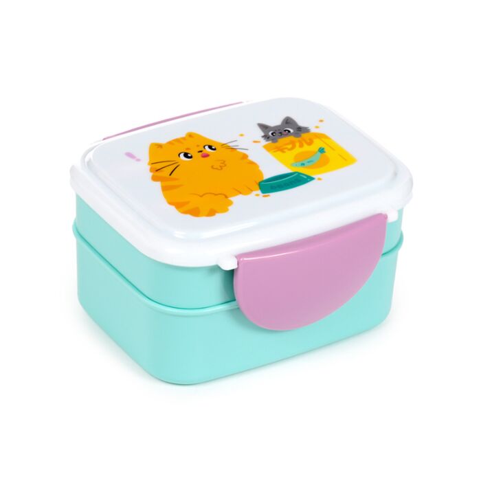 Beans & Co Katten Clip Bento Box Lunchtrommel & bestek