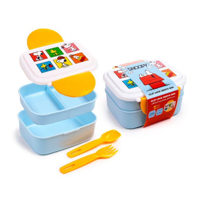 Peanuts Snoopy & Woodstock Clip Bento Box Lunchtrommel & bestek