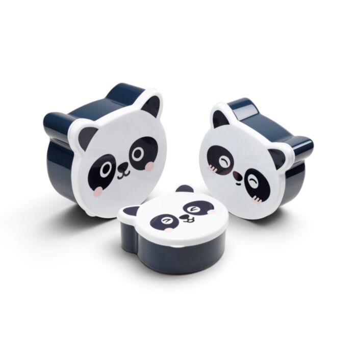 Adoramals Panda Set van 3 Gevormde Lunch Boxen