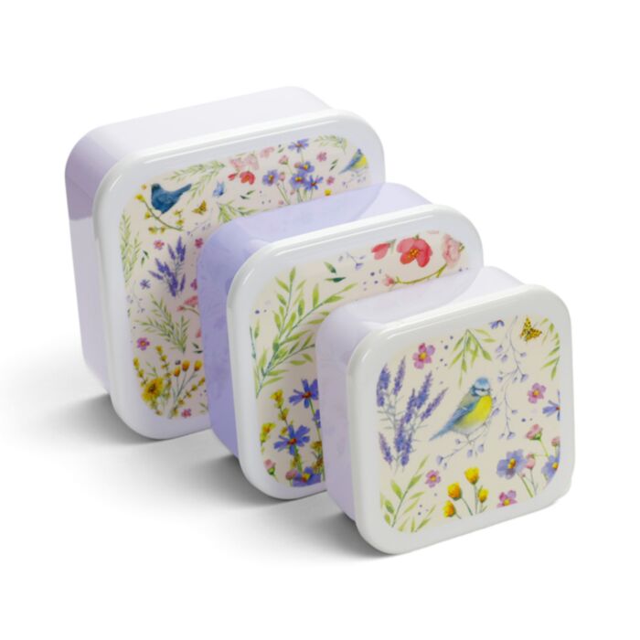 Set 3 Lunch Box S/M/L Jan Pashley Wings & Wildflowers
