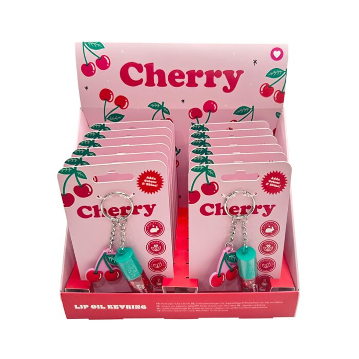 Cherry Kersen Lipolie Stick Sleutelhanger met bedeltje