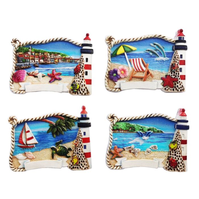 Strand Vuurtoren 3D Zee & Strand Souvenir Magneet 