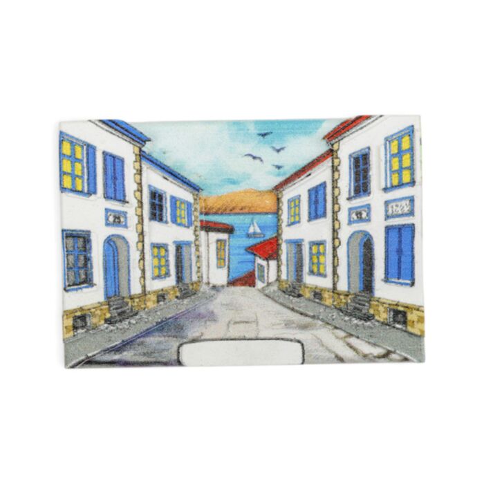 Strand & Zee Magneet Gekleurde Huizen Straat