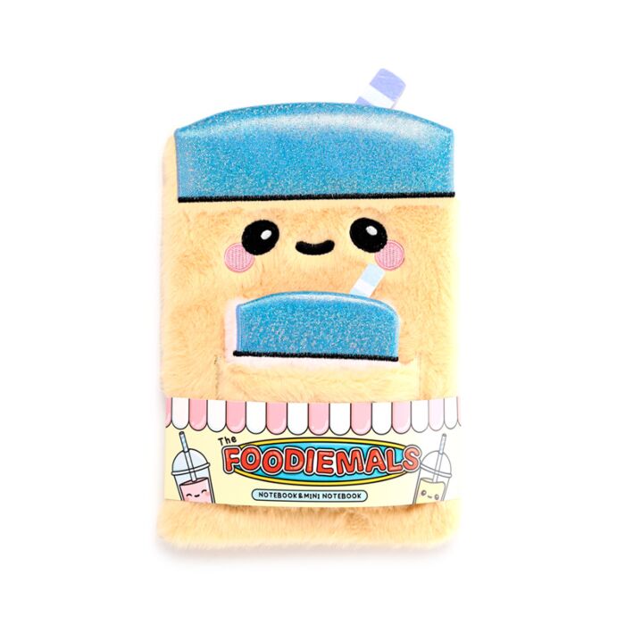 Foodiemals Bubble Tea Pluche Notitieboekje Buidel