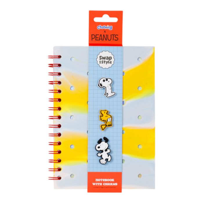 Peanuts Snoopy & Woodstock Siliconen A5 Notitieboekje met bedeltje
