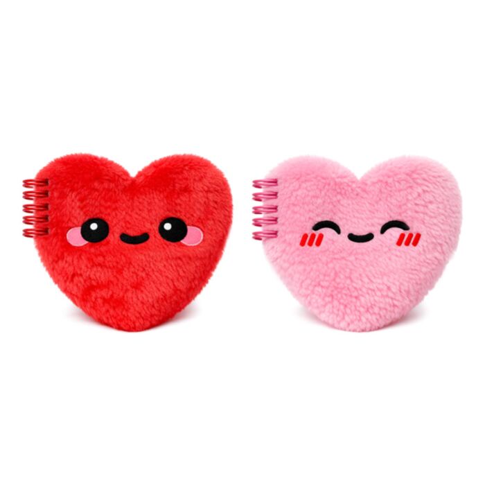 J'Adoramals Hart Roze & Rood Fluffig Notitieboekje