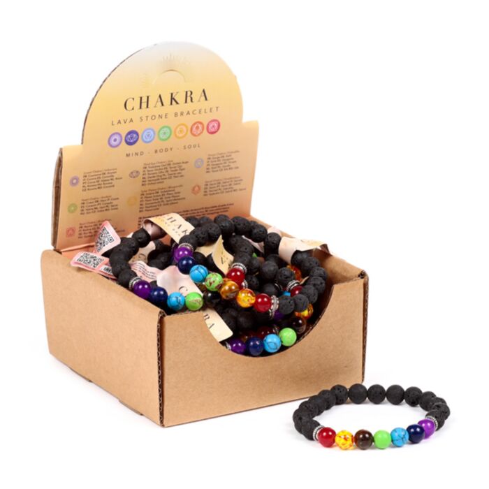 Chakra Lava-steen kralen & Edelstenen Armband