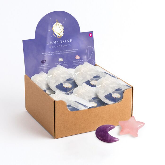 Healing Edlestenen Set van 2 Ster & Maan 