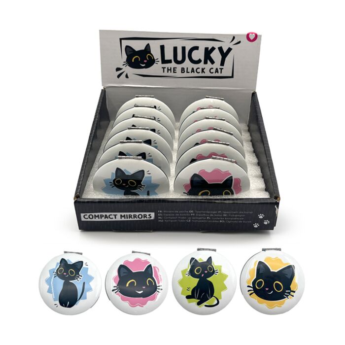 Lucky de Zwarte Kat Compact Make Up Spiegeltje