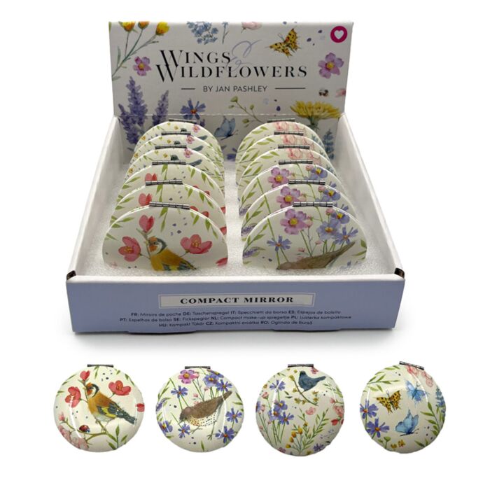 Jan Pashley Vleugels & Wilde Bloemen Compact Make Up Spiegeltje