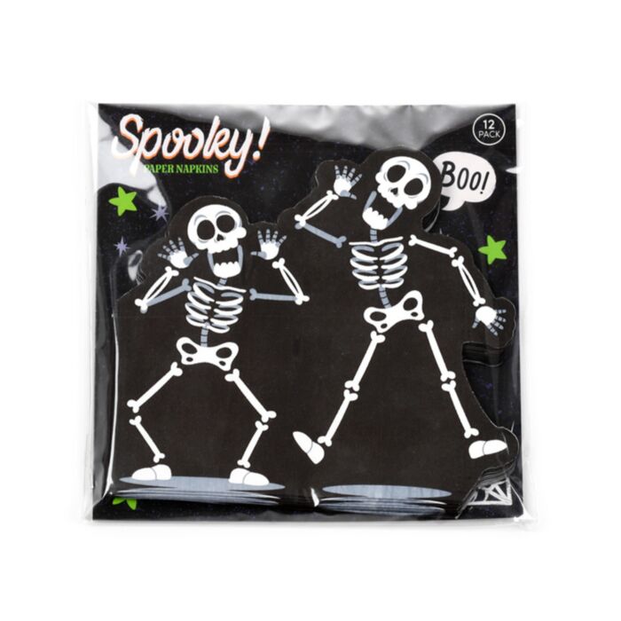 Halloween Geraamte Pak van 12 3-laags papieren feestservetten