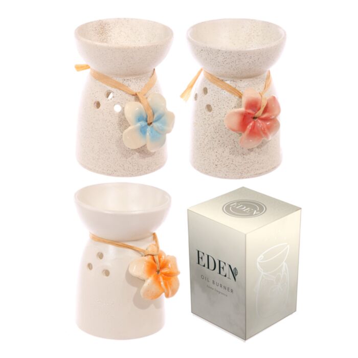 Gevlekt Creme Bloem Keramiek Olie- en Wax Geurbrander