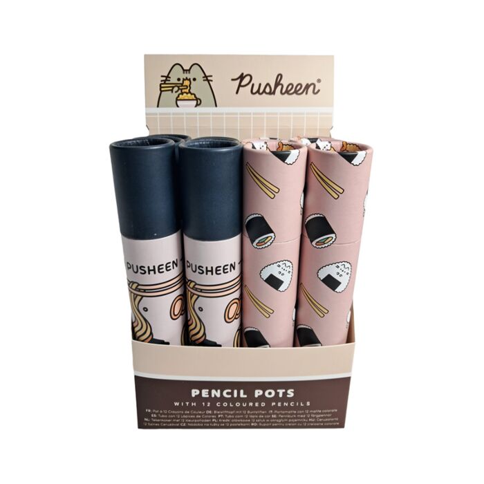 Pusheen de Kat Sushi Club Tekenkoker 12 kleurpotloden