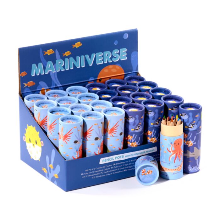Mariniverse Tekenkoker 12 kleurpotloden