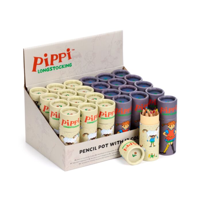 Pippi Langkous Tekenkoker 12 kleurpotloden