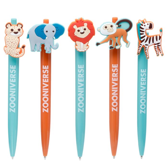 Zooniverse Surprise Dieren PVC Pen  - Zwart