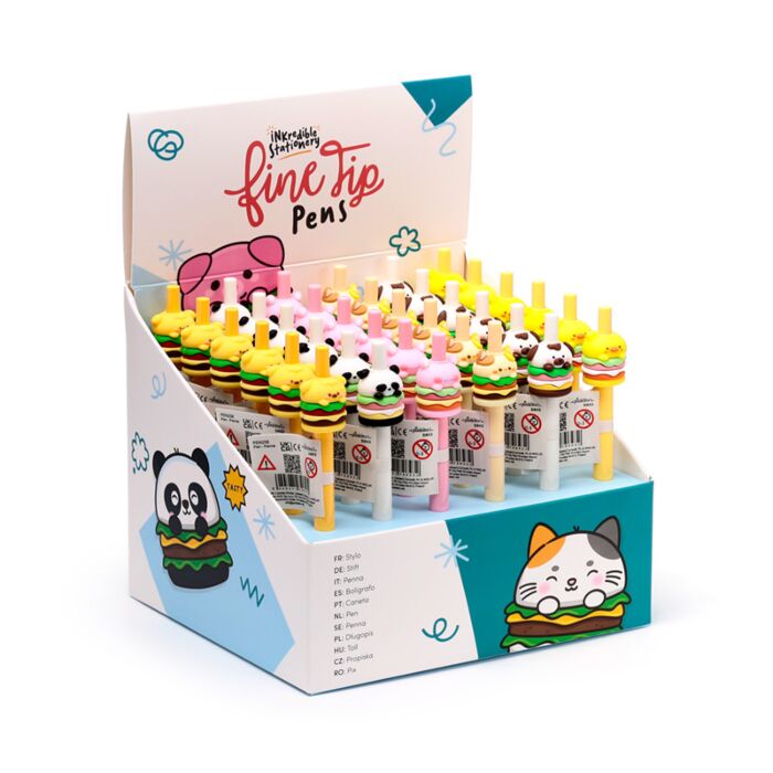 Foodiemals Hamburger Fijnschrijver Pen - Zwart