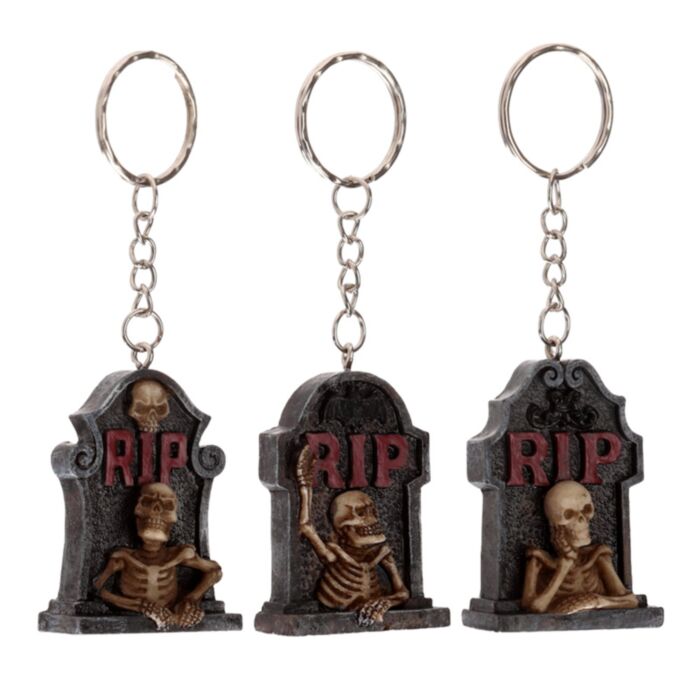 RIP Skelet Grafsteen Sleutelhanger