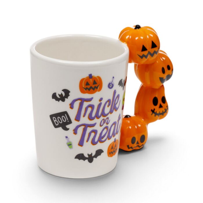 Spooky Trick or Treat Pompoen Gevormd Handvat Mok