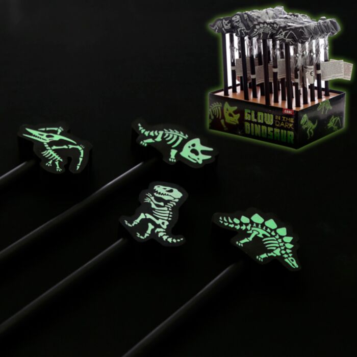 Dinosaurus Glow-in-the-dark Skelet - Gum Potlood