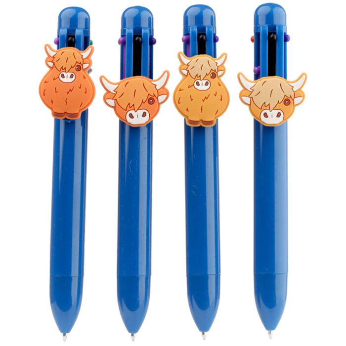 Higland Coo Meerkleurige Pen Koe (6 kleuren) met bedeltje