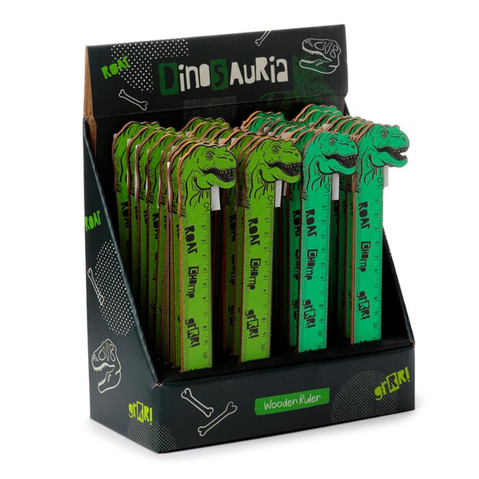 Dinosauria Shaped Top Wooden Ruler (15cm)