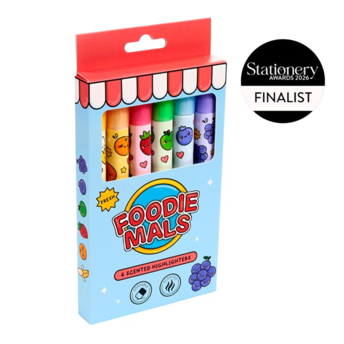 Foodiemals Fruit Uitwisbare Highlighter Set van 6 met geur inkt