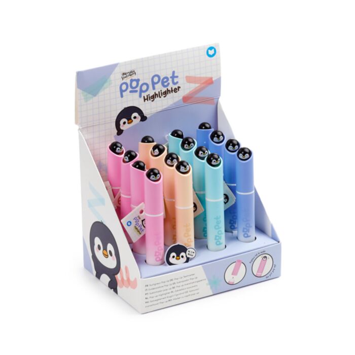 Adoramals Pinguin Pop Pet Highlighter Pen