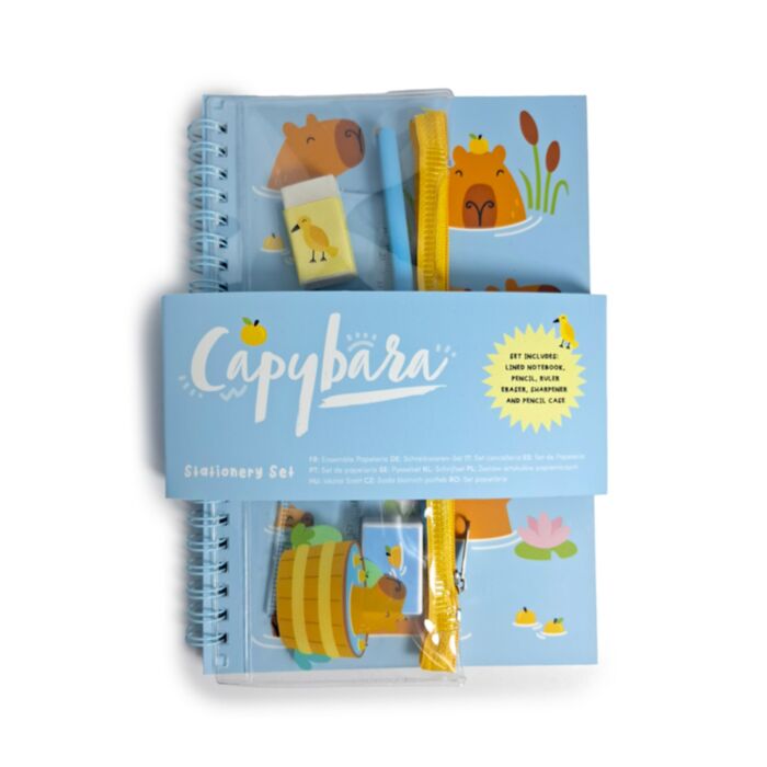 Capybara Ringgebonden Notitieboekje & 6-delige Schrijfset