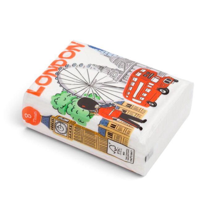 Londen Souvenir Koninklijke Wachter & Bus Pak 8 Tissues