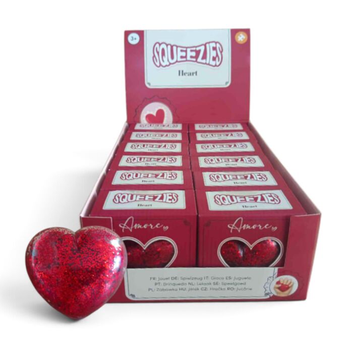 Maltose Knijpbaar Glitter Stretch Speelgoed Amore Hart