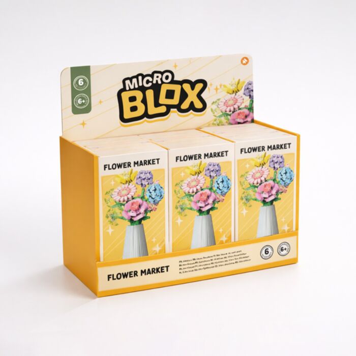 Bloemenmarkt  & Vaas Micro Blox Bouwpakket