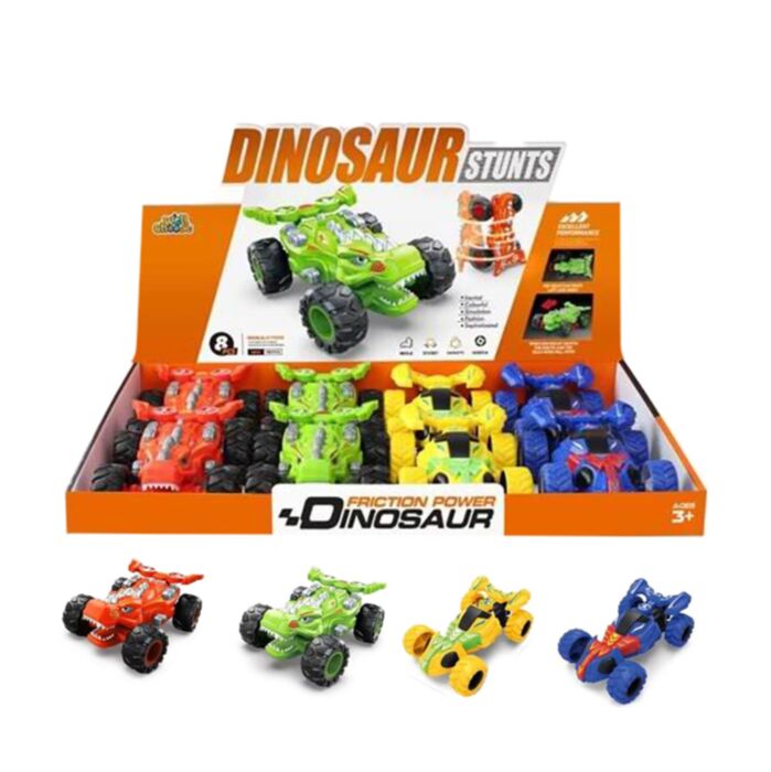 Dinosaurus Stuntauto Frictie Duw/Trek Actie Speelgoed