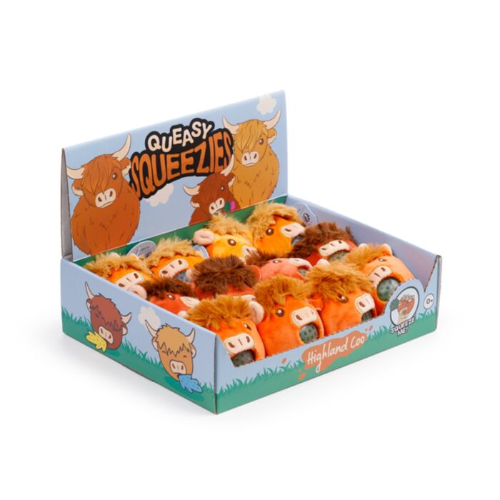 Queasy Squeezies Highland Coo Koe Knijp Speelgoed