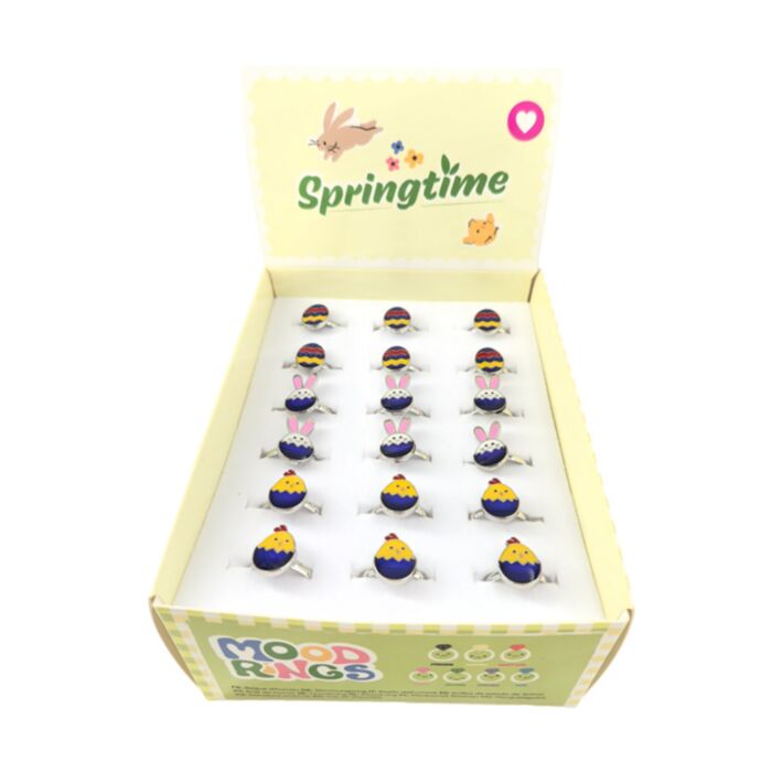 Springtime Lente EI, Kuiken, Konijn Mood Ring