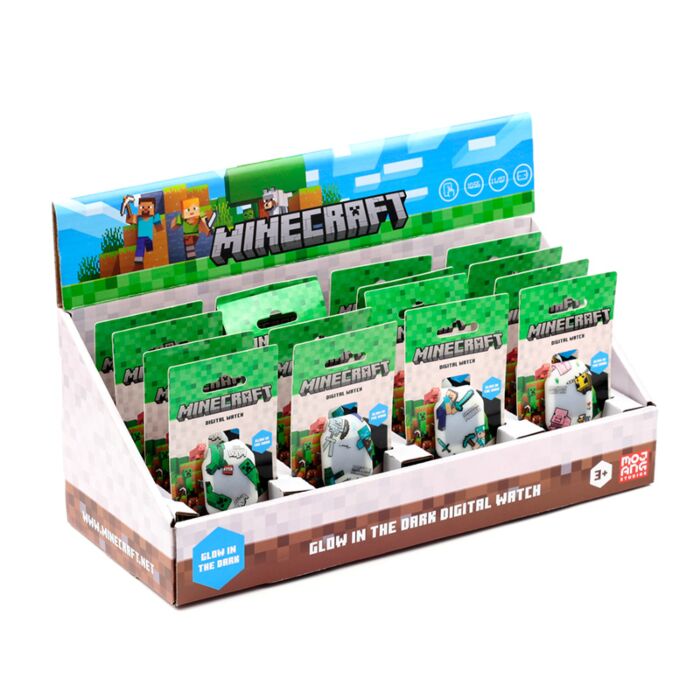 Minecraft Glow in the Dark Digitaal Siliconen Horloge