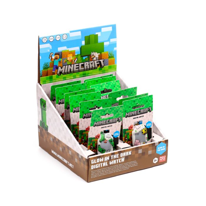 Minecraft Glow in the Dark Digitaal Siliconen Horloge