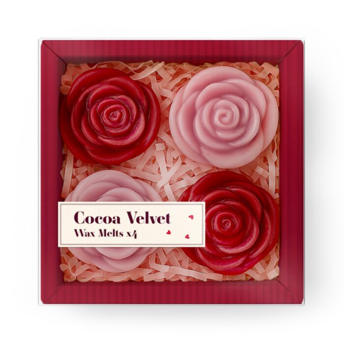 Amore Hartjes Set van 4 Roos-vormige Waxmelts
