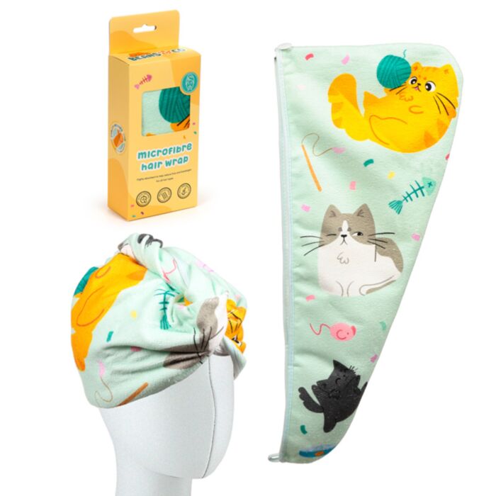 Beans & Co Katten  Microvezel Haarwikkelhanddoek