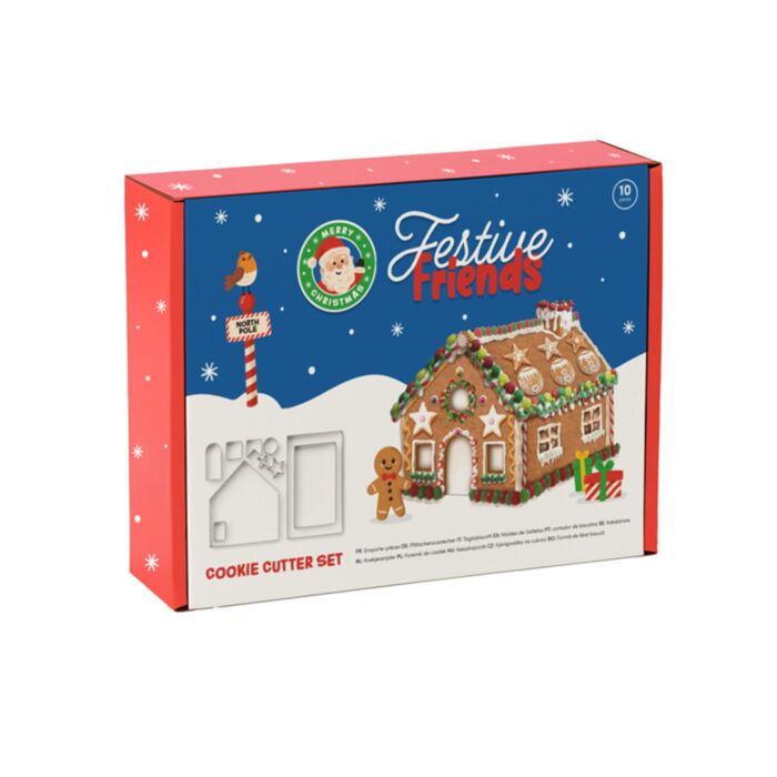 Festive Friends Kerstmis Peperkoekhuis Koekjesuitsteker Set