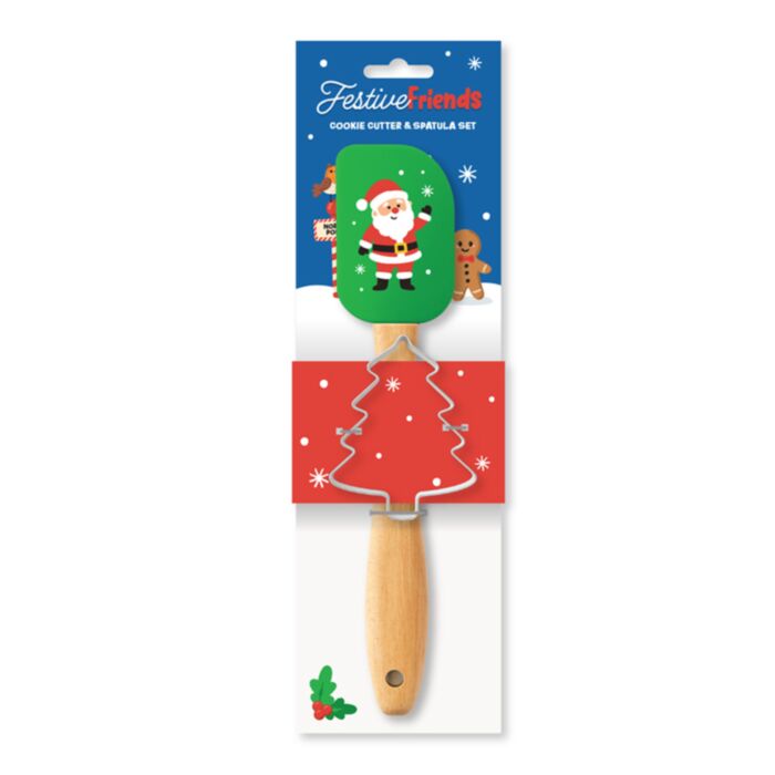 Festive Friends Kerstmis  Spatel  & Kerstboom Koekjesuitsteker Set