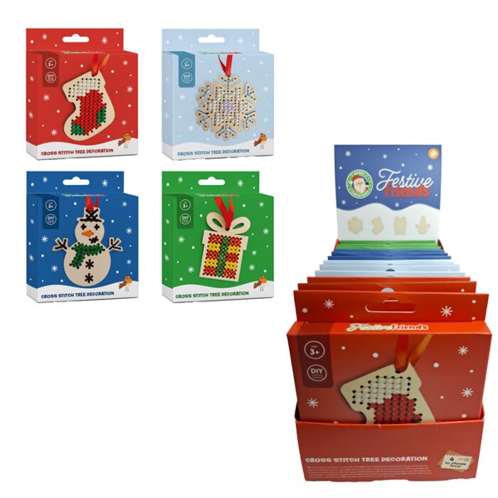Festive Friends Kerstmis Kruissteek Doe-het-zelf Decoratie