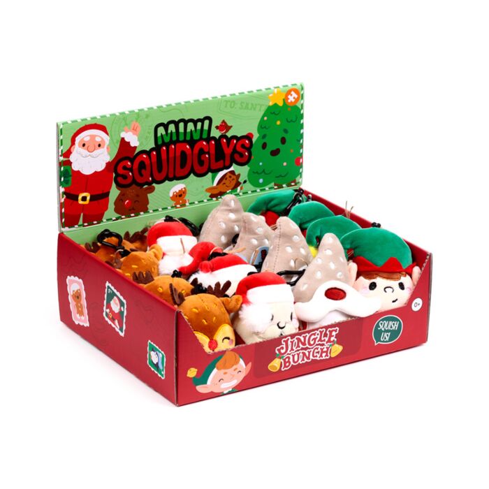 Squidglys Festive Friends Kerstmis Pluche Sleutelhanger