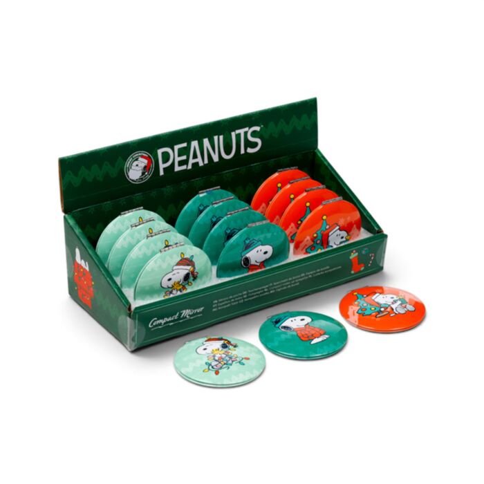 Peanuts Kerstmis Snoopy & Woodstock Compact Make Up Spiegeltje