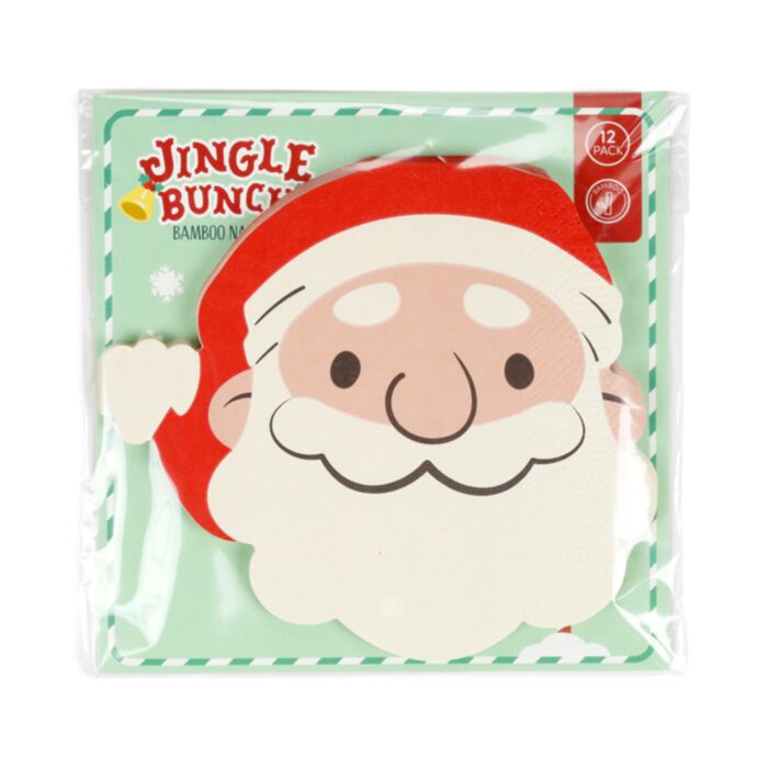Jingle Bunch Kerstmis Kerstman Pak van 12 3-laags papieren feestservetten