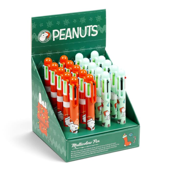 Kerstmis Peanuts Snoopy & Woodstock Meerkleurige Pen (6 kleuren)