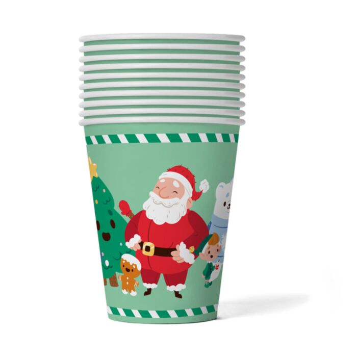Jingle Bunch Kerstmis Set 10 Papieren Bekers (266 ml/9oz)